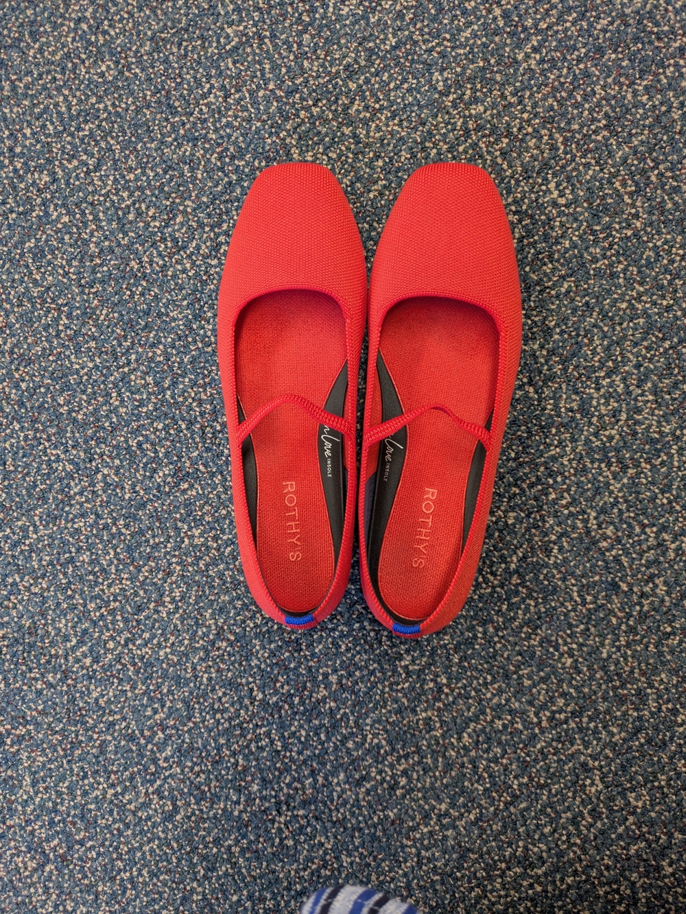 Rothy's Red Square-Toe The Max Mary Jane Flats